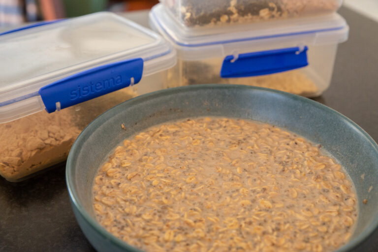 Overnight oats progress - prep finished.